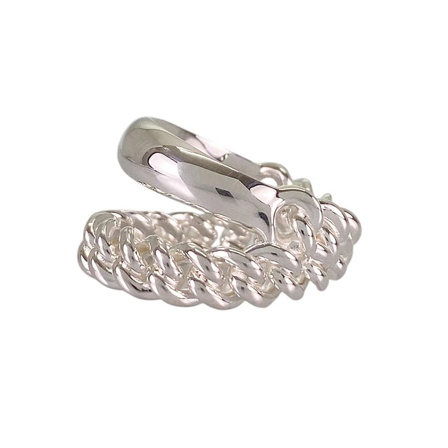 HERMES BOUCLE SELLIER SILVER RING - 2