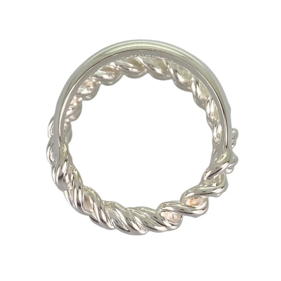 HERMES BOUCLE SELLIER SILVER RING - 3