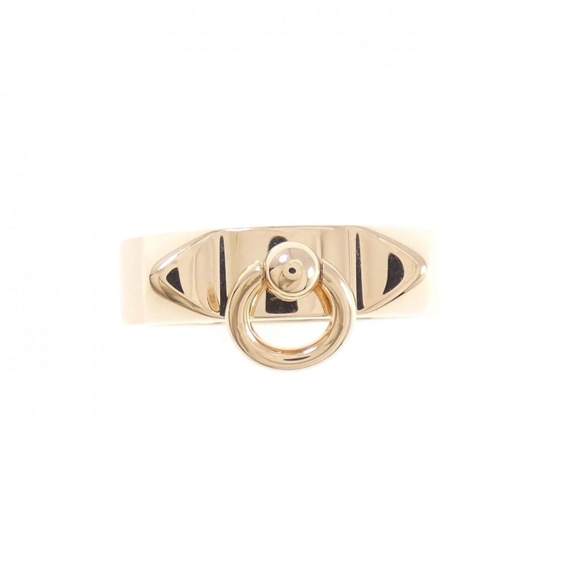 HERMES COLLIER DE CHIEN RING: Hermes Collier de Chien Ring Brand: HERMES Type/Style: Hermes Ring Material: 750 Pink Gold, Color: Pink gold Size: US 5 1/4 Accessories: None Accessories Notice: When purchasing pre-owned