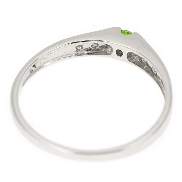 PT950 DEMANTOID GARNET DIAMOND RING - 2