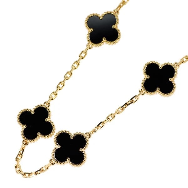 VAN CLEEF & ARPELS K18YG ONYX NECKLACE: Van Cleef & Arpels K18YG Onyx Necklace Brand: Van Cleef & Arpels Type/Style: necklaces Material: K18YG, Color: YG Size: Chain Length: 86 Accessories: None Accessories Notice: When purchasi