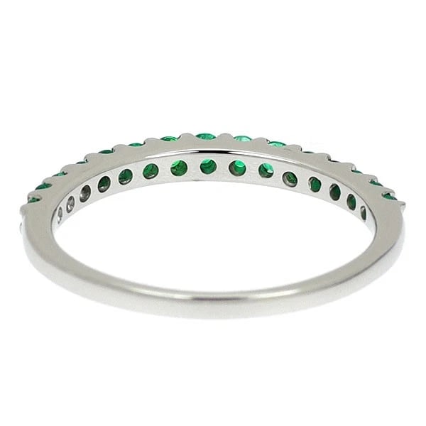 PT950 EMERALD RING HALF ETERNITY - 2