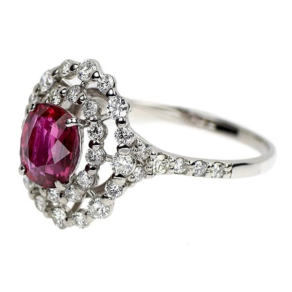 PT900 UNHEATED RUBY DIAMOND RING - 2
