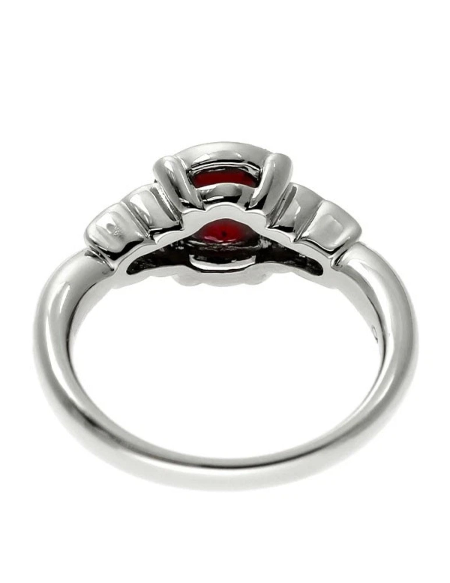 CRESCENVEIL PT950 RECRYSTALLIZED RUBY DIAMOND RING - 2