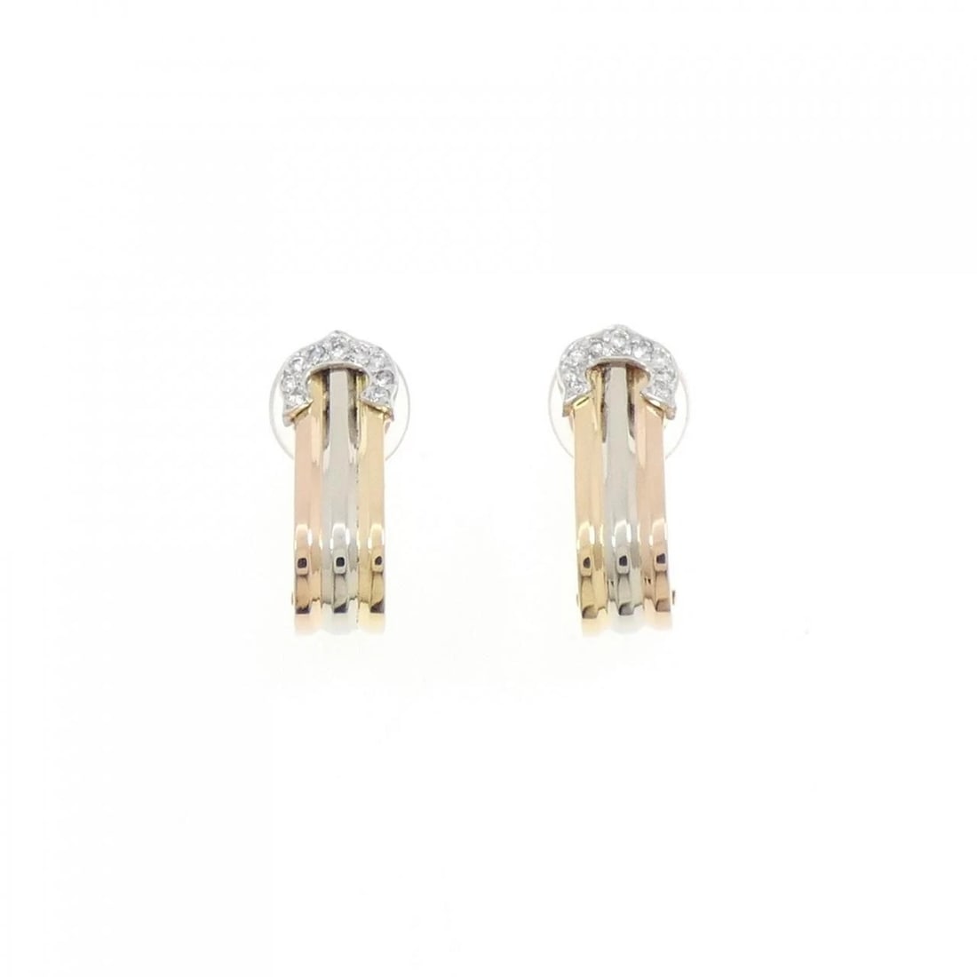 CARTIER 2C EARRINGS: Cartier 2C Earrings Brand: CARTIER Type/Style: Cartier Pierce/Earring Material: 750 Yellow Gold/750 White Gold/750 Pink Gold, Main Stone Natural Color: Yellow Gold/ White Gold/ Pink Gold Size: Actual