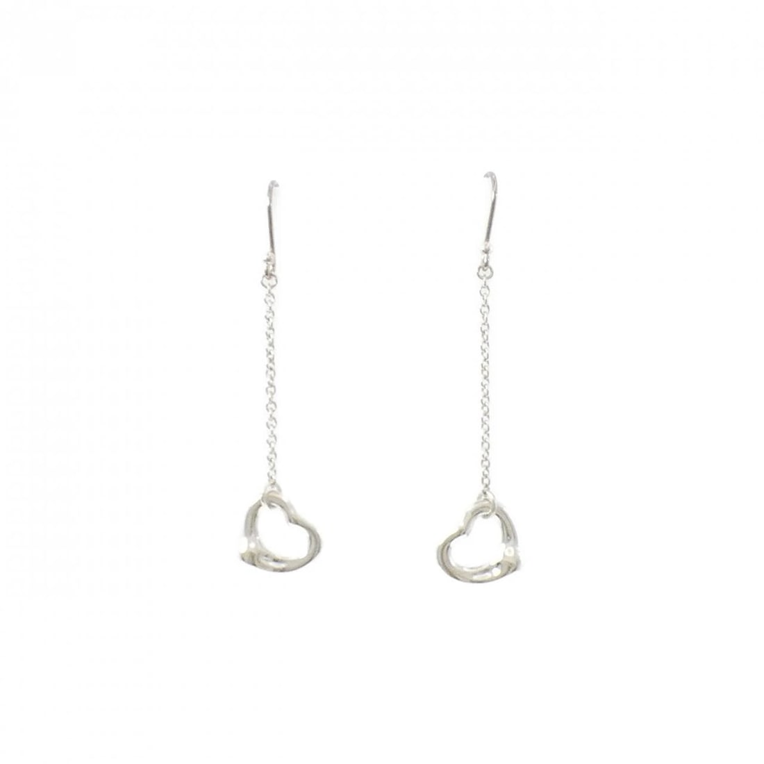 TIFFANY & CO. OPEN HEART DROP EARRINGS: TIFFANY & Co. Open Heart Drop Earrings Brand: TIFFANY&Co. Type/Style: TIFFANY&Co. Pierce/Earring Material: 925Silver, Color: Silver Size: Actual Size Approx. height x width: 40.5mm x 10.8mm