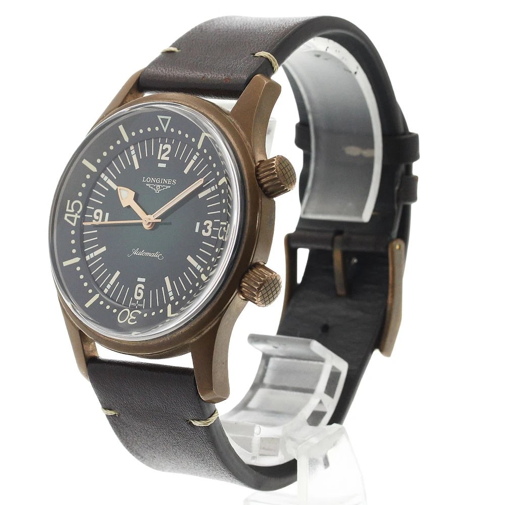LONGINES GREEN AUTOMATIC WATCH - 2
