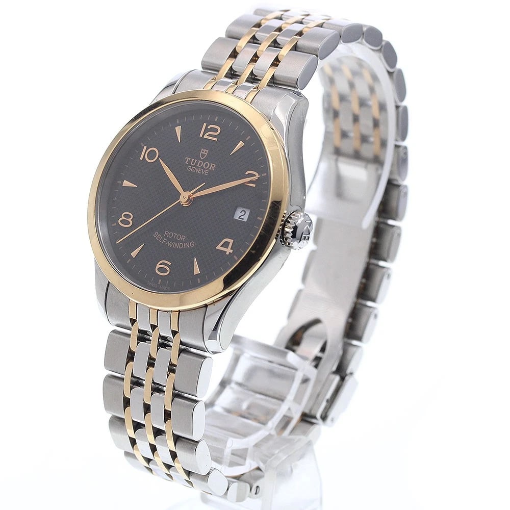 TUDOR DATE BLACK AUTOMATIC WATCH - 2