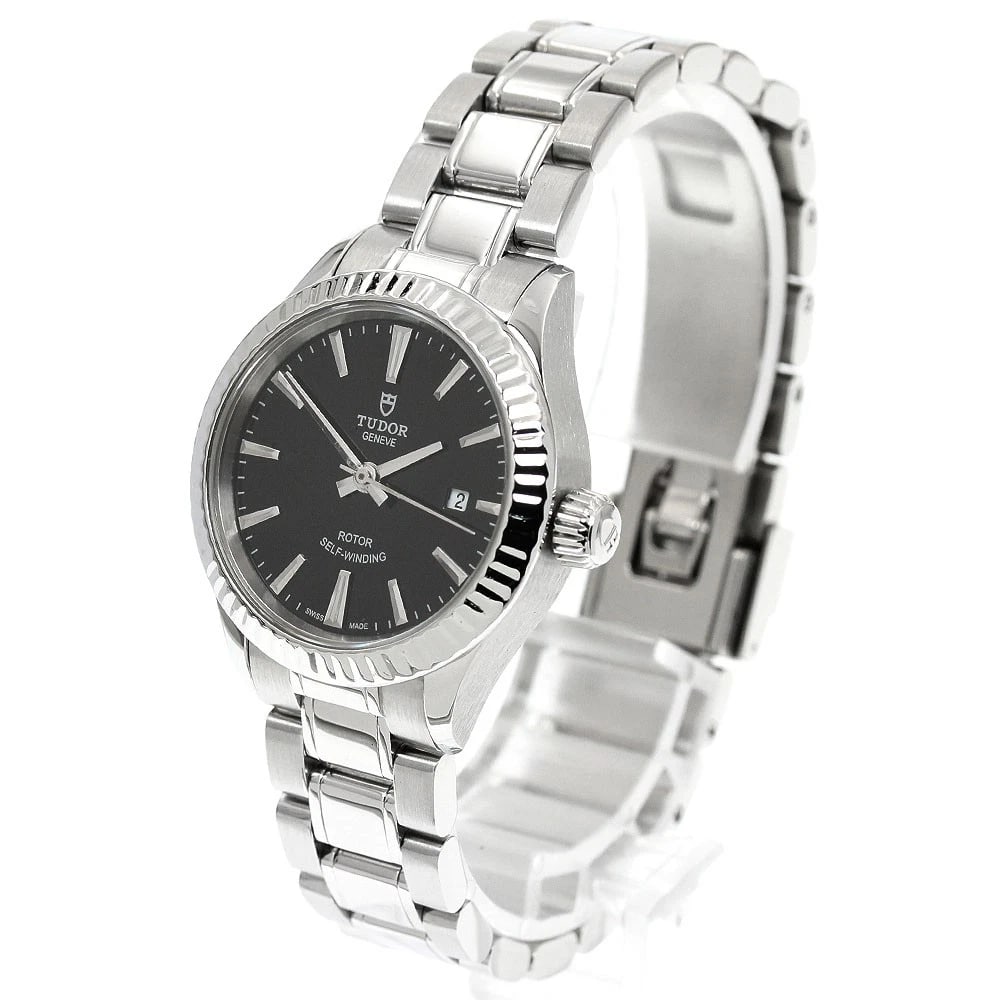 TUDOR STYLE DATE BLACK AUTOMATIC WATCH - 2