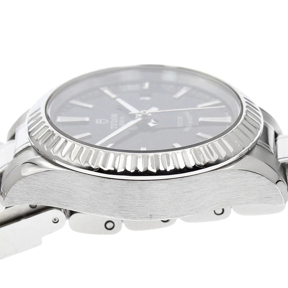 TUDOR STYLE DATE BLACK AUTOMATIC WATCH - 5