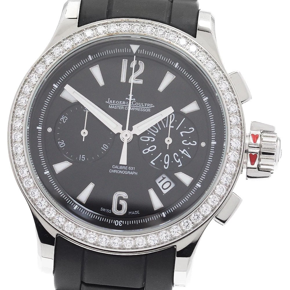 JAEGER-LECOULTRE MASTER QUARTZ WATCH: JAEGER-LECOULTRE Master Quartz Watch Brand: JAEGER-LECOULTRE Type/Style: Wristwatch Material: Band Material rubber, Case Material Stainless Steel Color: Case Color Silver Band Color black Dial Color