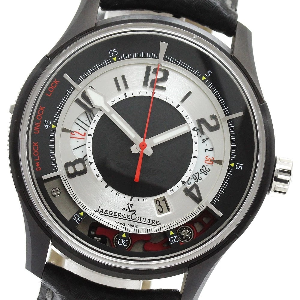 JAEGER-LECOULTRE TITANIUM AUTOMATIC WATCH: JAEGER-LECOULTRE titanium Automatic Watch Brand: JAEGER-LECOULTRE Type/Style: Wristwatch Material: Band Material Nylon / leather, Case Material titanium Color: Case Color black Band Color black Dial C