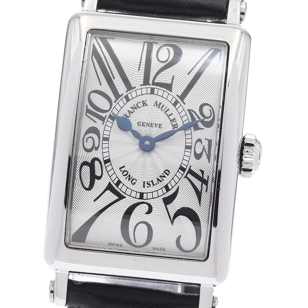 FRANCK MULLER SILVER QUARTZ WATCH: FRANCK MULLER Silver Quartz Watch Brand: FRANCK MULLER Type/Style: Wristwatch Material: Band Material leather, Case Material Stainless Steel Color: Dial Color Silver Band Color black Case Color Silver