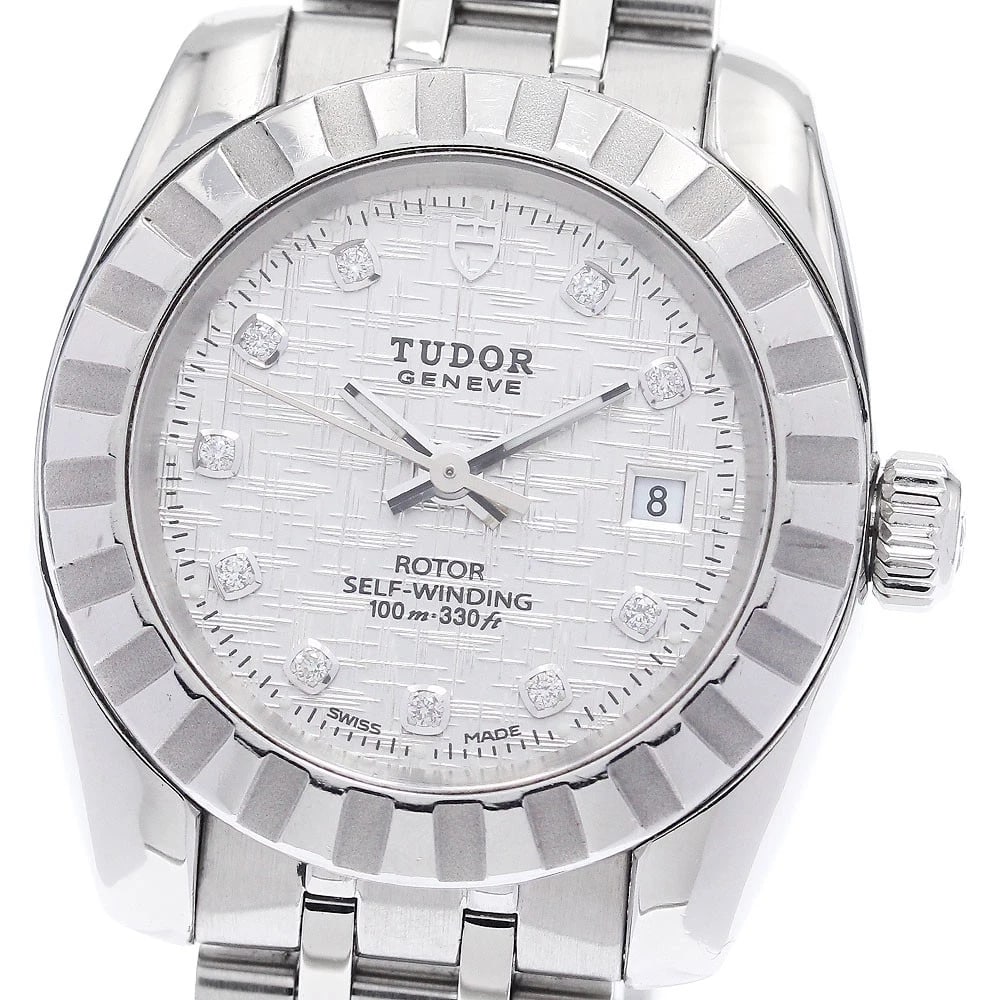 TUDOR CLASSIC DATE DIAMOND SILVER AUTOMATIC WATCH: TUDOR Classic Date diamond Silver Automatic Watch Brand: TUDOR Type/Style: Wristwatch Material: Band Material Stainless Steel, Case Material Stainless Steel Color: Dial Color Silver Band Color Silver 