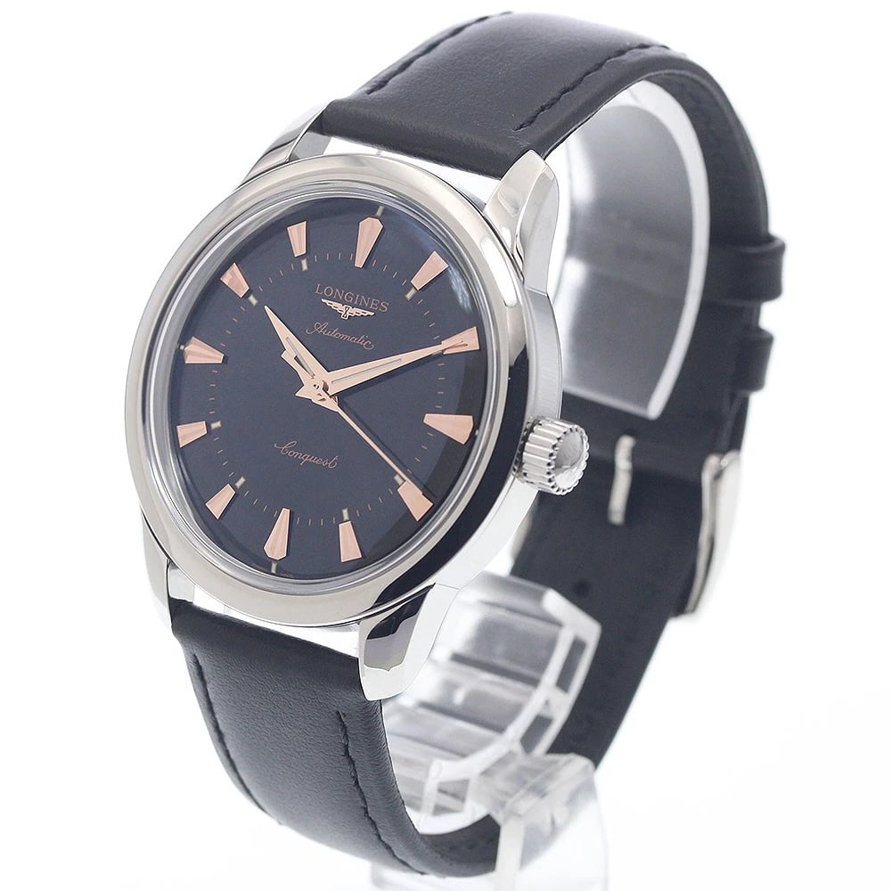 LONGINES CONQUEST HERITAGE BLACK AUTOMATIC WATCH - 2