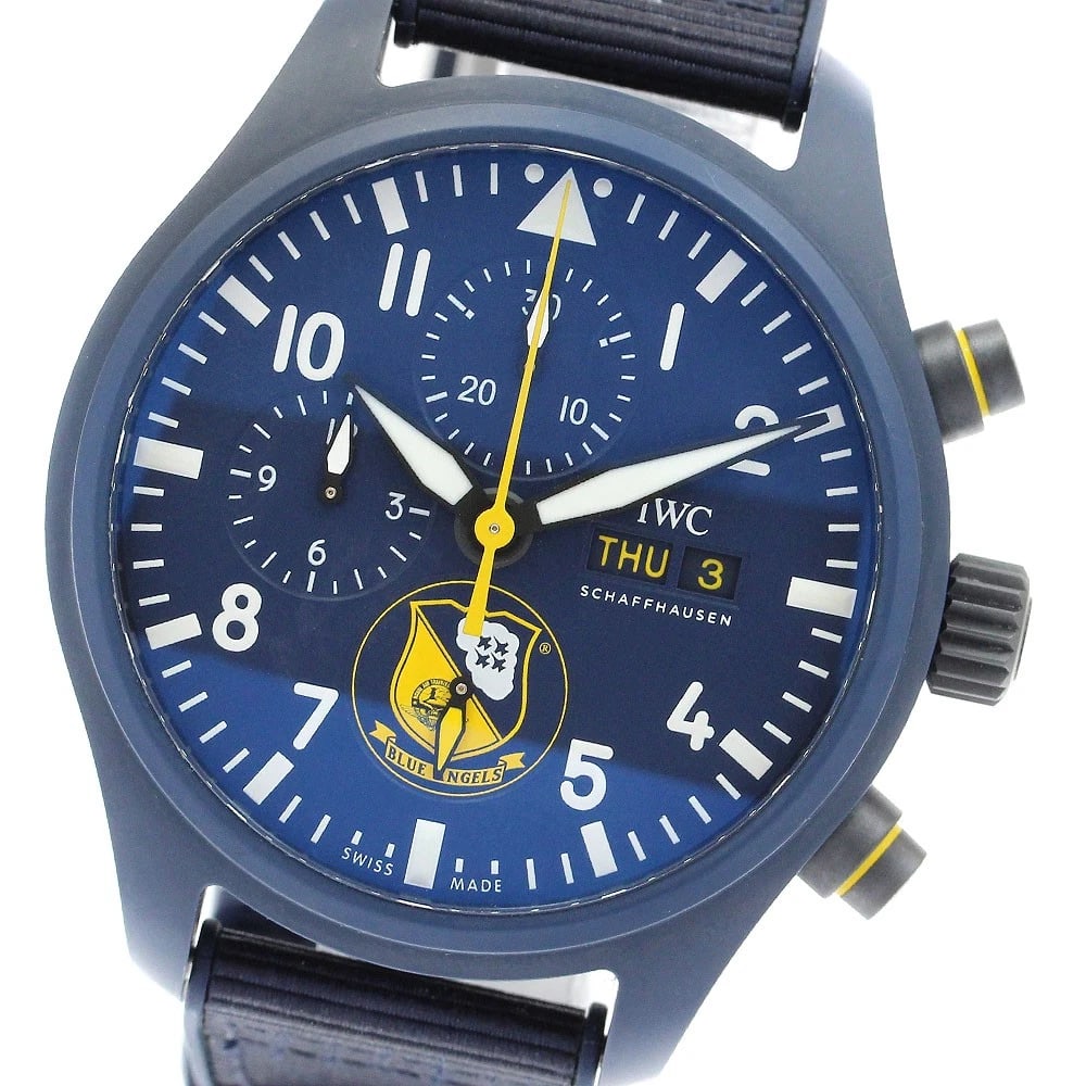 IWC SCHAFFHAUSEN PILOT'S WATCH BLUE AUTOMATIC WATCH: IWC SCHAFFHAUSEN Pilot's Watch Blue Automatic Watch Brand: IWC SCHAFFHAUSEN Type/Style: Wristwatch Material: Band Material Rubber / nylon, Case Material ceramic Color: Case Color blue Band Color blue