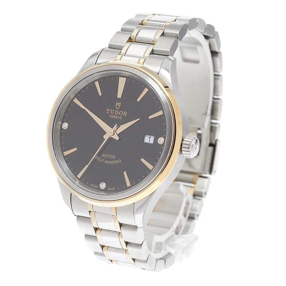 TUDOR DIAMOND BLACK AUTOMATIC WATCH - 2