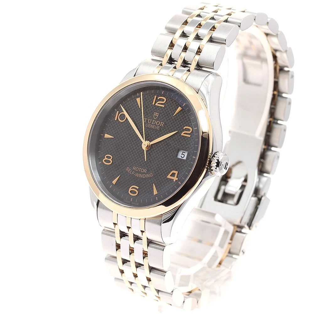 TUDOR DATE BLACK AUTOMATIC WATCH - 2