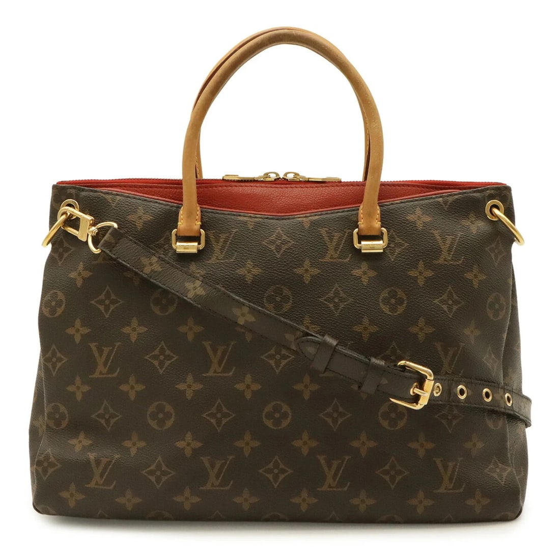LOUIS VUITTON MONOGRAM PALLAS MM HANDBAG: LOUIS VUITTON Monogram Pallas MM Handbag Brand: Louis Vuitton Type/Style: Handbag, Shoulder bag Material: Monogram , Leather Color: Cerise Size: (HxWxD) 25cm x 35cm x 13cm / 9.84'' x 13.77'' x 5.11'' 