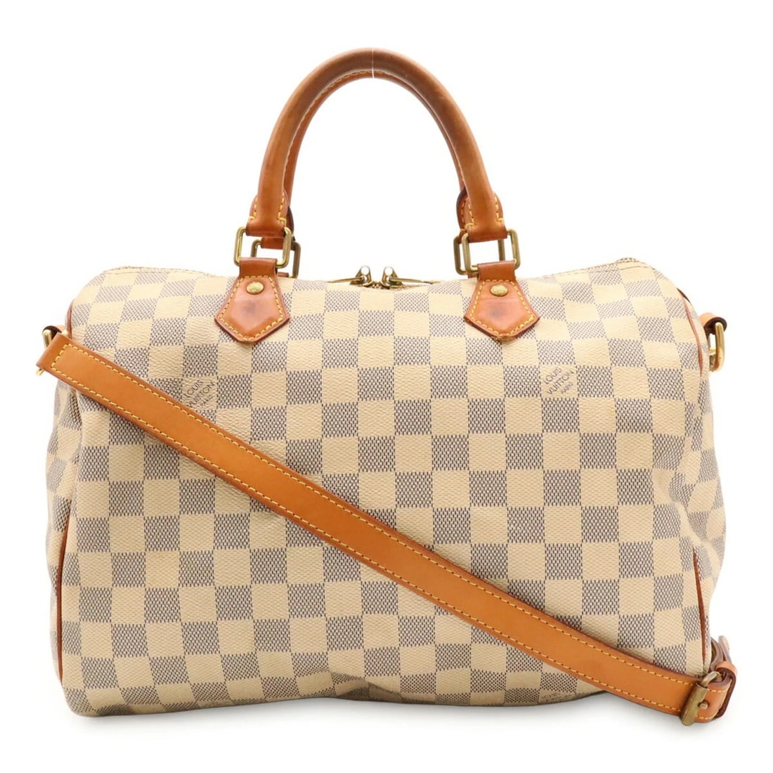LOUIS VUITTON DAMIER AZUR SPEEDY BANDOULIERE 30 HANDBAG: LOUIS VUITTON Damier Azur Speedy Bandouliere 30 Handbag Brand: Louis Vuitton Type/Style: Handbag, Shoulder bag Material: Damier Azur Color: Damier Azur, Ivory Size: (HxWxD) 21cm x 30.5cm x 17cm / 8.26