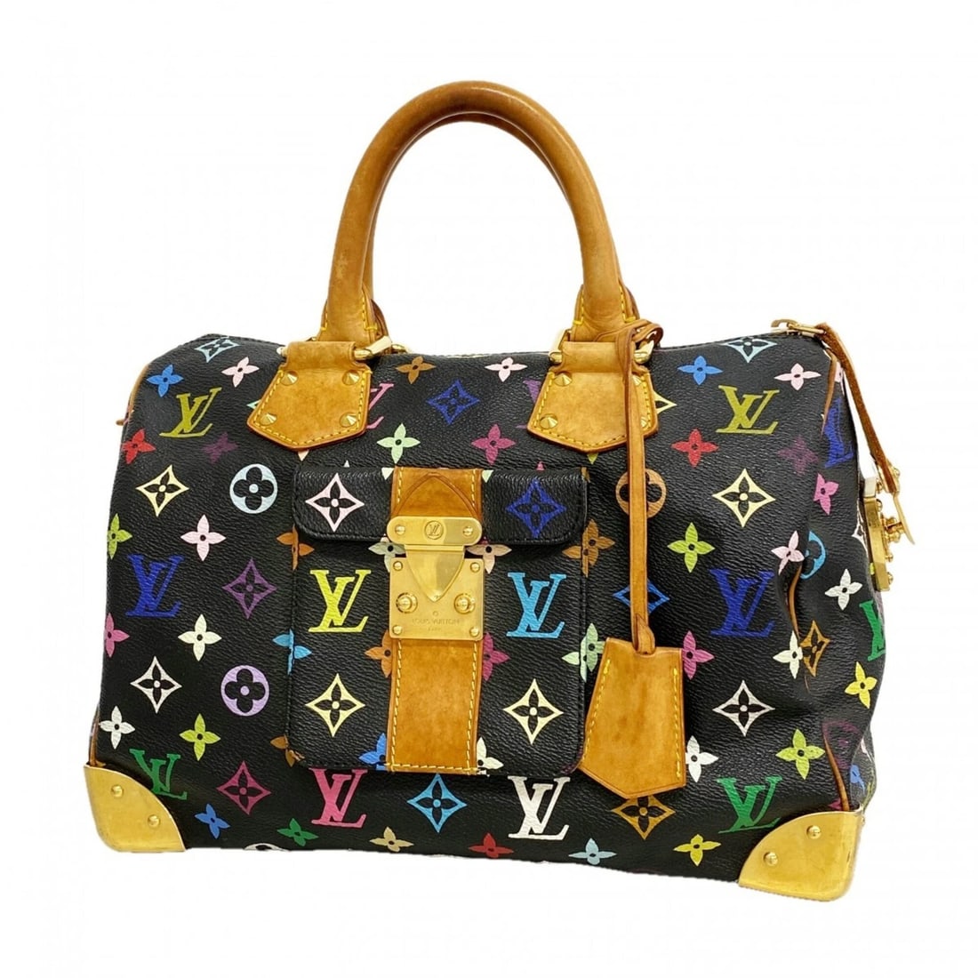 LOUIS VUITTON MONOGRAM MULTICOLOR SPEEDY 30 HANDBAG: Louis Vuitton Monogram Multicolor Speedy 30 Handbag Brand: Louis Vuitton Type/Style: Handbag Material: none Color: Noir Size: (HxWxD) 22cm x 30.5cm x 18cm / 8.66'' x 12'' x 7.08'' Accessories: Non