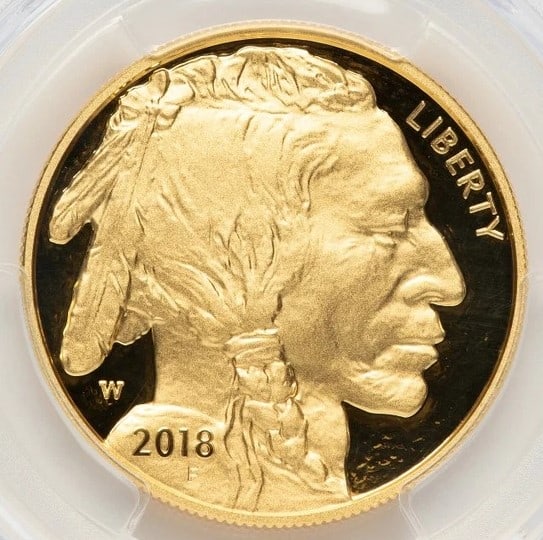 2018-W PROOF GOLD BUFFALO 1 OZ LEGACY: 2018-W Proof Gold Buffalo 1 oz Legacy Year: 2018 Composition: GOLD Denomination: $50 Country of Origin: United States Accessories: None Accessories Notice: When purchasing pre-owned goods, please r