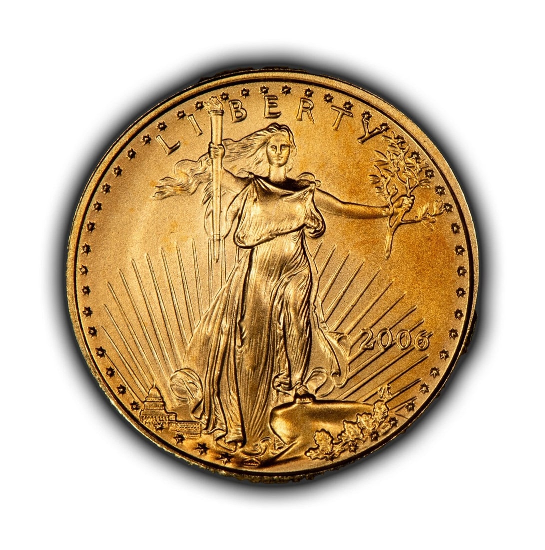 2006 G$5 1/10 OZ GOLD AMERICAN EAGLE: 2006 G$5 1/10 oz Gold American Eagle Brand/Mint: U.S. Mint Year: 2006 Fineness: 0.9167 Country of Origin: United States Accessories: None Accessories Notice: When purchasing pre-owned goods, please