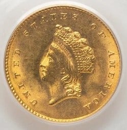 1855 G$1 TYPE TWO GOLD DOLLAR: 1855 G$1 Type Two Gold Dollar Year: 1855 Composition: None Denomination: $1 Country of Origin: United States Accessories: None Accessories Notice: When purchasing pre-owned goods, please refer to t
