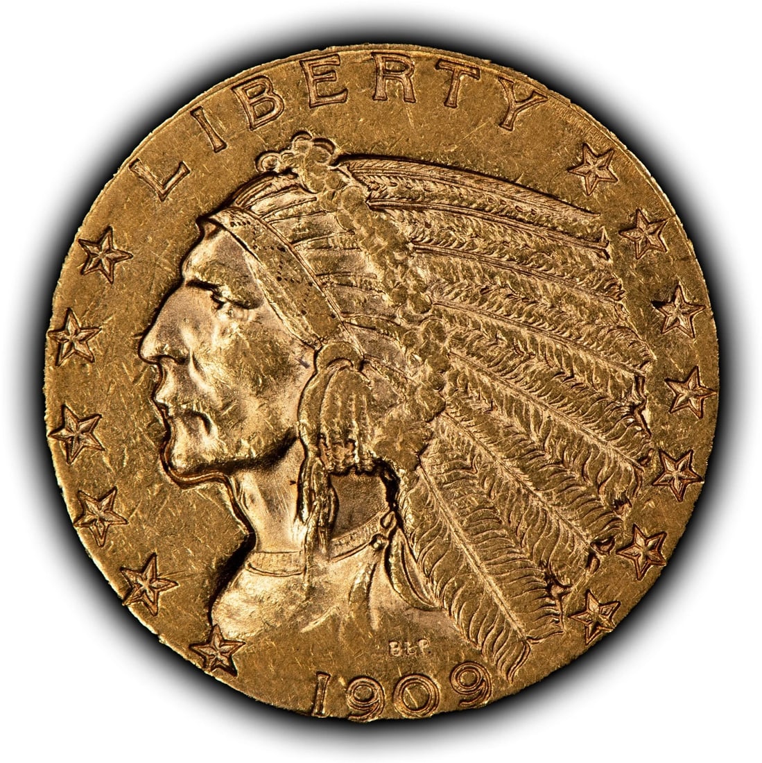 1909-D G$5 INDIAN HEAD GOLD HALF EAGLE: 1909-D G$5 Indian Head Gold Half Eagle Brand/Mint: U.S. Mint Year: 1909 Fineness: 0.9 Country of Origin: United States Accessories: None Accessories Notice: When purchasing pre-owned goods, please