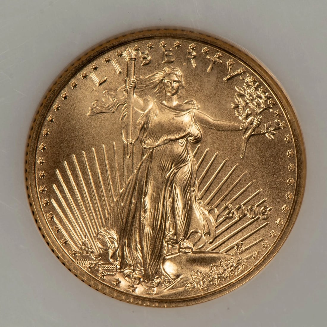 2006 G$5 1/10 OZ GOLD AMERICAN EAGLE -: 2006 G$5 1/10 oz Gold American Eagle - Brand/Mint: U.S. Mint Year: 2006 Fineness: 0.9167 Country of Origin: United States Accessories: None Accessories Notice: When purchasing pre-owned goods, plea