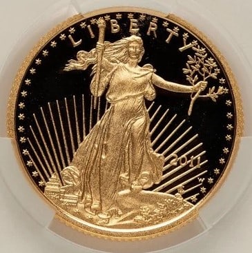 2011-W $10 QUARTER-OUNCE GOLD EAGLE BROWN LABEL G: 2011-W $10 Quarter-Ounce Gold Eagle Brown Label G Year: 2011 Composition: GOLD Denomination: $10 Country of Origin: United States Accessories: None Accessories Notice: When purchasing pre-owned goo