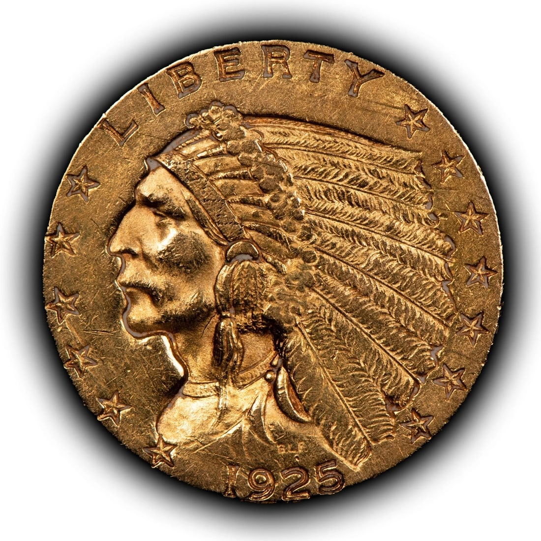 1925-D G$2.50 INDIAN HEAD GOLD QUARTER EAGLE: 1925-D G$2.50 Indian Head Gold Quarter Eagle Brand/Mint: U.S. Mint Year: 1925 Fineness: 0.9 Country of Origin: United States Accessories: None Accessories Notice: When purchasing pre-owned goods, p