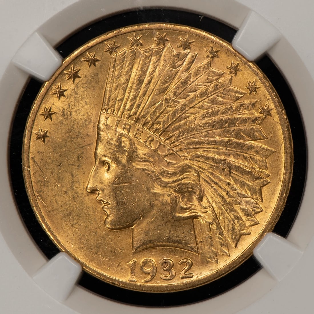 1932 G$10 INDIAN HEAD GOLD EAGLE: 1932 G$10 Indian Head Gold Eagle Brand/Mint: U.S. Mint Year: 1932 Fineness: 0.9 Country of Origin: United States Accessories: None Accessories Notice: When purchasing pre-owned goods, please refer