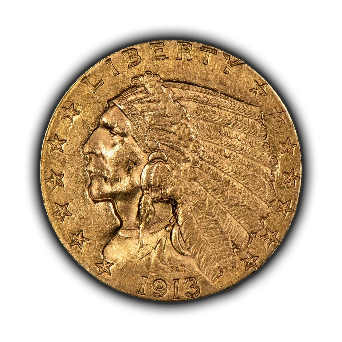 1913 G$2.50 INDIAN HEAD GOLD QUARTER EAGLE: 1913 G$2.50 Indian Head Gold Quarter Eagle Brand/Mint: U.S. Mint Year: 1913 Fineness: 0.9 Country of Origin: United States Accessories: None Accessories Notice: When purchasing pre-owned goods, ple