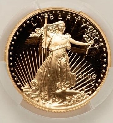 2006-W $10 QUARTER-OUNCE GOLD EAGLE: 2006-W $10 Quarter-Ounce Gold Eagle Year: 2006 Composition: GOLD Denomination: $10 Country of Origin: United States Accessories: None Accessories Notice: When purchasing pre-owned goods, please ref
