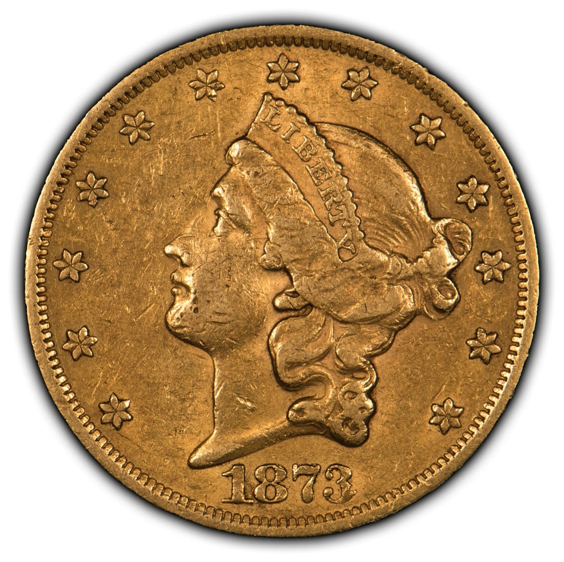 1873 G$20 LIBERTY GOLD DOUBLE EAGLE: 1873 G$20 Liberty Gold Double Eagle Brand/Mint: U.S. Mint Year: 1873 Fineness: 0.9 Country of Origin: United States Accessories: None Accessories Notice: When purchasing pre-owned goods, please ref