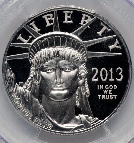 2013-W $100 ONE-OUNCE PLATINUM EAGLE BLUE GRADIENT (1 of 2)
