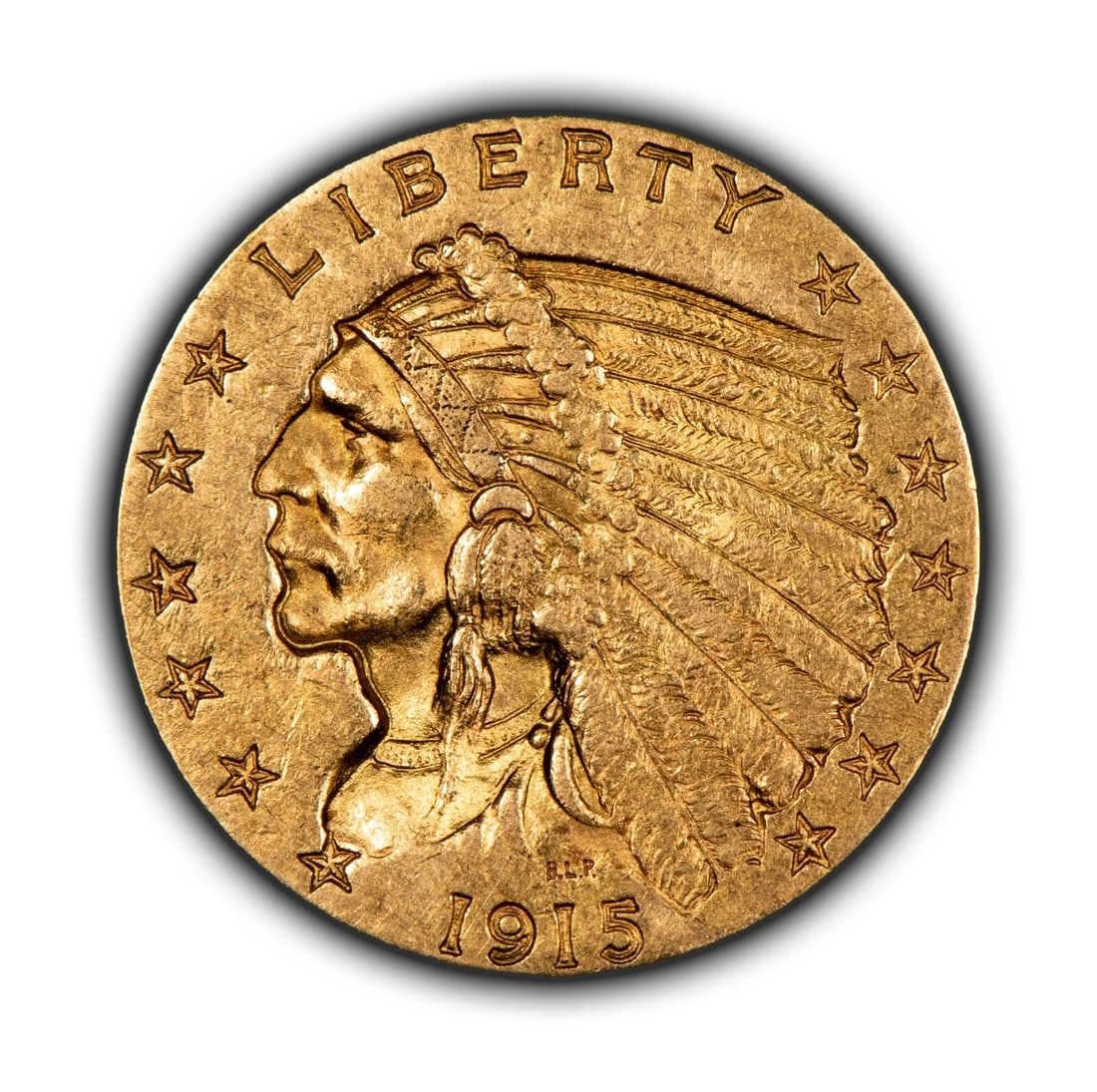 1915 G$2.50 INDIAN HEAD GOLD QUARTER EAGLE: 1915 G$2.50 Indian Head Gold Quarter Eagle Brand/Mint: U.S. Mint Year: 1915 Fineness: 0.9 Country of Origin: United States Accessories: None Accessories Notice: When purchasing pre-owned goods, ple