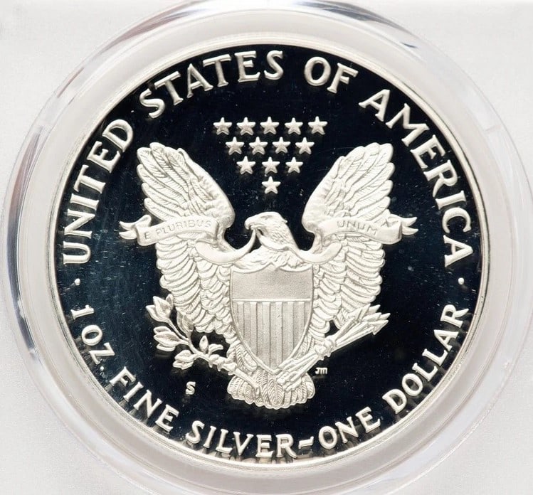 1988-S PROOF SILVER EAGLE 1 OZ TD ROGERS: 1988-S Proof Silver Eagle 1 oz TD Rogers Year: 1988 Composition: Silver Denomination: $1 Country of Origin: United States Accessories: None Accessories Notice: When purchasing pre-owned goods, plea