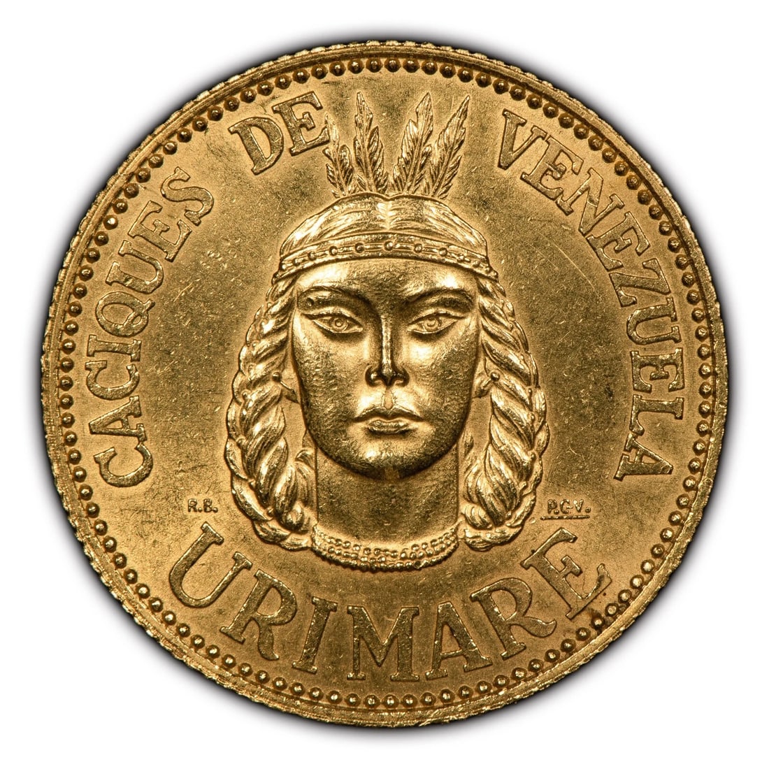 1955 CACIQUES VENEZUELA 60 BOLIVARES GOLD COIN (1 of 2)