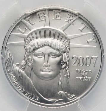 2007-W $25 QUARTER-OUNCE PLATINUM EAGLE BURNISHED BLUE GRADIENT: 2007-W $25 Quarter-Ounce Platinum Eagle Burnished Blue Gradient Year: 2007 Composition: Platinum Denomination: $25 Country of Origin: United States Accessories: None Accessories Notice: When purcha