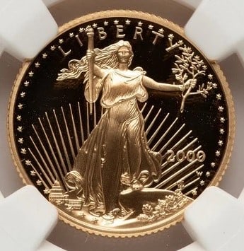 2000-W PROOF GOLD EAGLE 1/4 OZ RED BOOK: 2000-W Proof Gold Eagle 1/4 oz Red Book Year: 2000 Composition: GOLD Denomination: $10 Country of Origin: United States Accessories: None Accessories Notice: When purchasing pre-owned goods, please