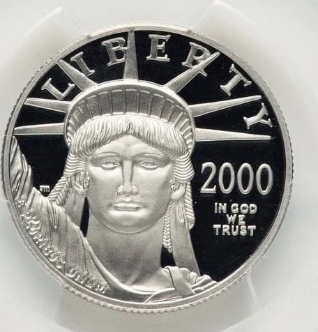 2000-W PROOF PLATINUM EAGLE 1/2 OZ (1 of 2)