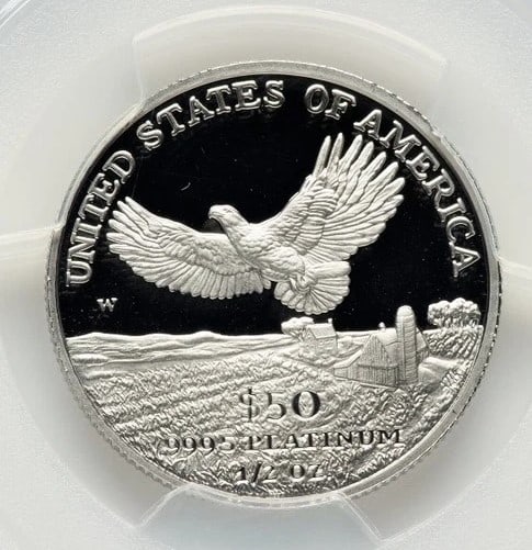 2000-W PROOF PLATINUM EAGLE 1/2 OZ - 2