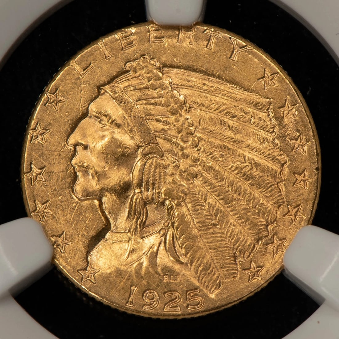 1925-D G$2.50 INDIAN HEAD GOLD QUARTER EAGLE: 1925-D G$2.50 Indian Head Gold Quarter Eagle Brand/Mint: U.S. Mint Year: 1925 Fineness: 0.9 Country of Origin: United States Accessories: None Accessories Notice: When purchasing pre-owned goods, p
