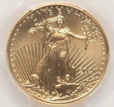 2021-W TY2 GOLD EAGLE 1/4 OZ UNFINISHED PROOF DIES BLUE GRADIENT: 2021-W TY2 Gold Eagle 1/4 oz Unfinished Proof Dies Blue Gradient Year: 2021 Composition: GOLD Denomination: $10 Country of Origin: United States Accessories: None Accessories Notice: When purchasin