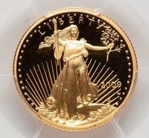 2000-W PROOF GOLD EAGLE 1/10 OZ BLUE GRADIENT (1 of 2)