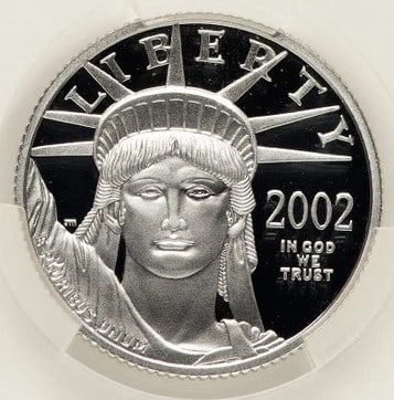 2002-W PROOF PLATINUM EAGLE 1/4 OZ NON DESIGNATION G (1 of 2)