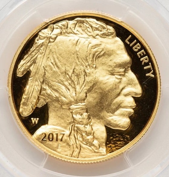 2017-W PROOF GOLD BUFFALO 1 OZ FDI PHILADELPHIA ED MOY: 2017-W Proof Gold Buffalo 1 oz FDI Philadelphia Ed Moy Year: 2017 Composition: GOLD Denomination: $50 Country of Origin: United States Accessories: None Accessories Notice: When purchasing pre-owne
