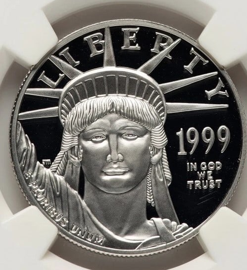1999-W PROOF PLATINUM EAGLE 1 OZ BROWN LABEL (1 of 2)